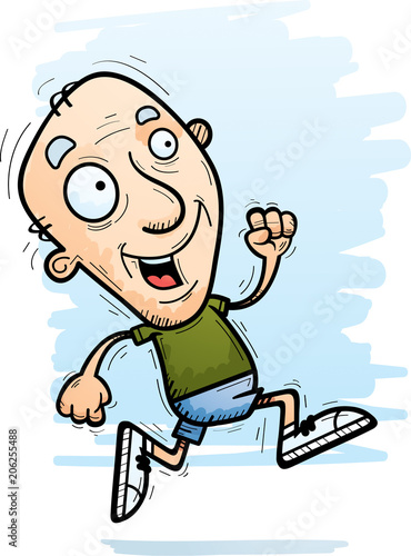 Cartoon Senior Citizen Running