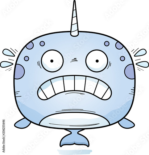 Scared Cartoon Narwhal