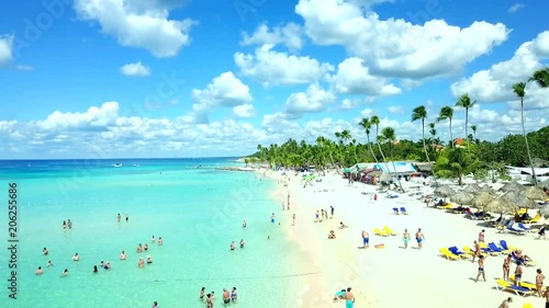 Aerial of beautiful beach resort in La Romana, Dominican Republic photo