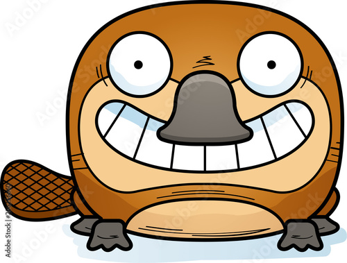 Cartoon Platypus Smiling