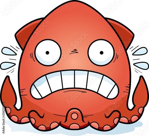 Scared Cartoon Squid