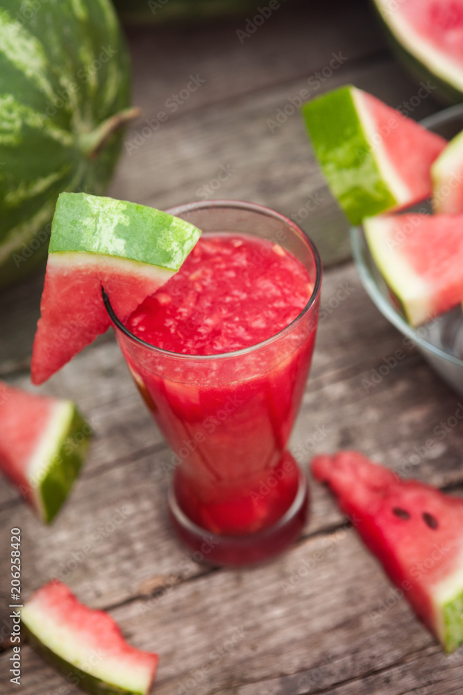 Watermelon juice drink in glass Watermelon juice drink in glass