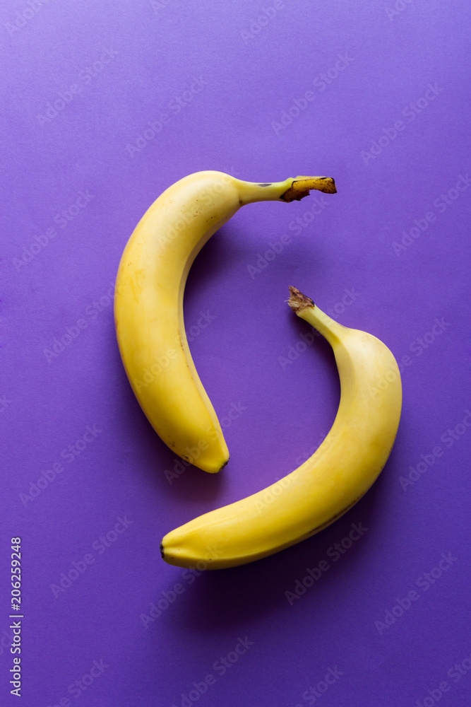 bananas two fruits yellow purple lilac summer bananas two fruits yellow purple lilac summer