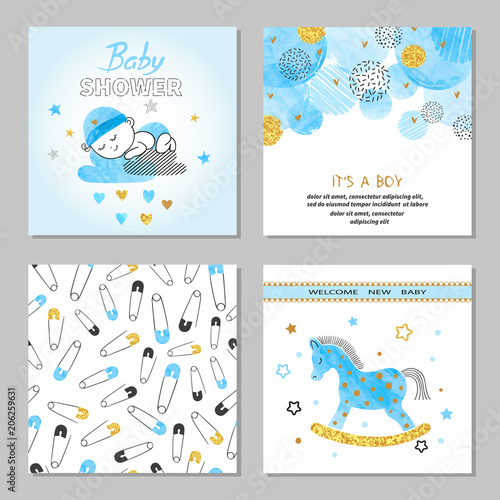 Baby Shower Boy vector set ...