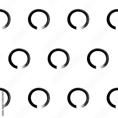 Zen symbol circle seamless pattern background in black and white colour