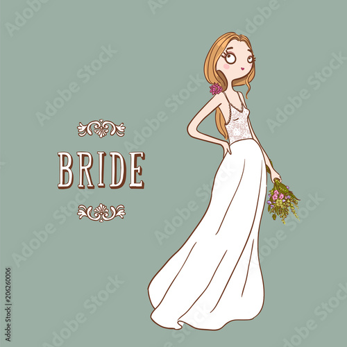 Beautiful bride in wedding dress