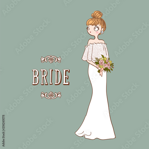 Beautiful bride in wedding dress