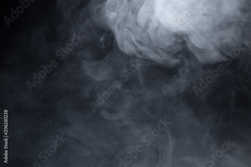 Texture of cigarette white smoke on a black background