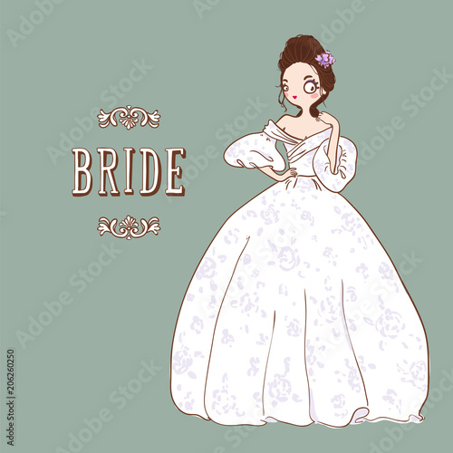 Beautiful bride in wedding dress