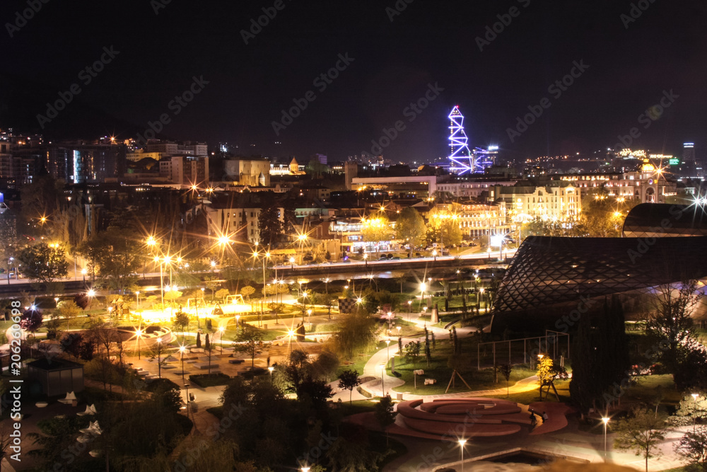 night view in tbilisi