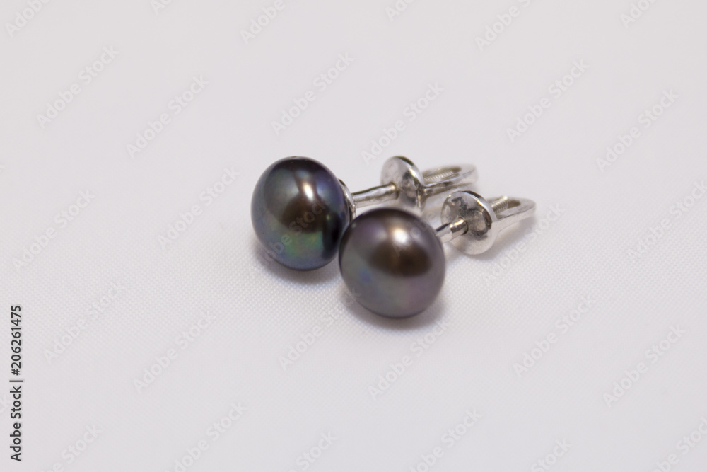 silver earrings with black pearls silver earrings with black pearls