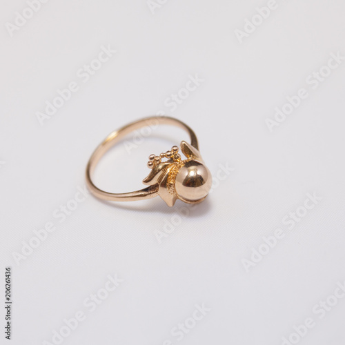 golden ring on a white background