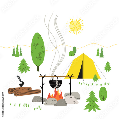 Campfire icon isolated