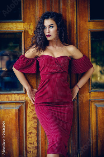 sexy burgundy dress