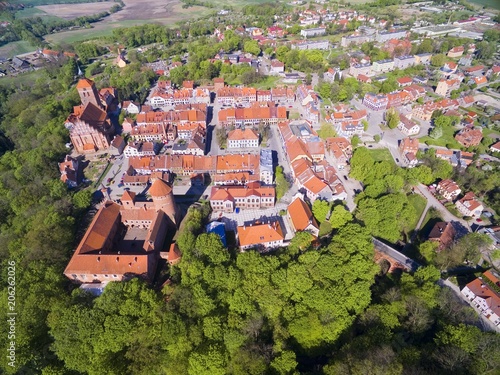 Aerial view of medieval Res...