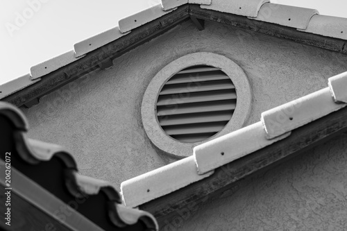 Canvas Print Black and White Attic Vent