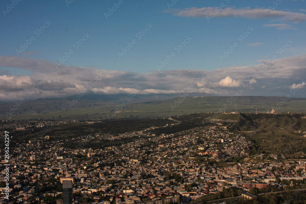 Obraz premium aerial view of tbilisi city