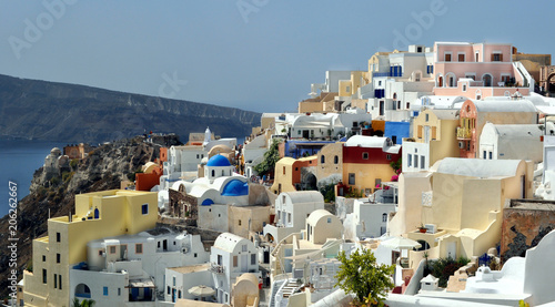 Oia town on Santorini Greece.