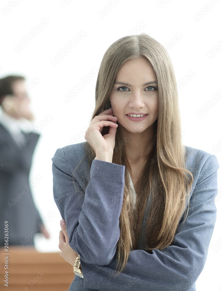 successful business woman on blurred background office successful business woman on blurred background office