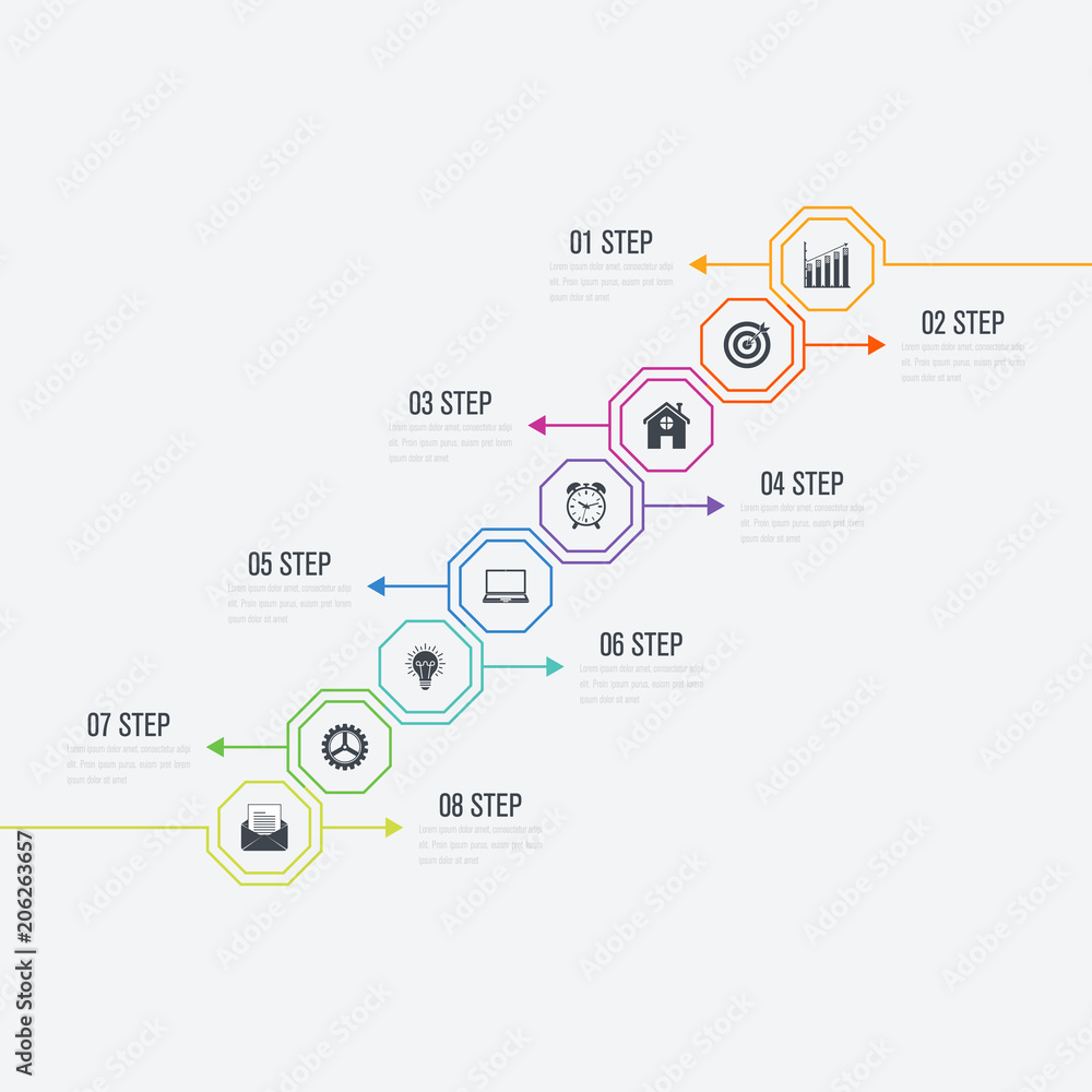 Vector illustration infographics 8 options Vector illustration infographics 8 options