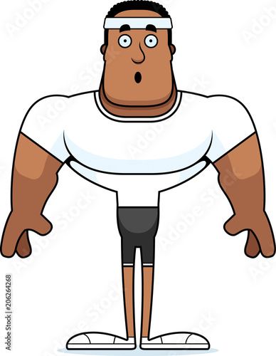 Cartoon Surprised Fitness Man