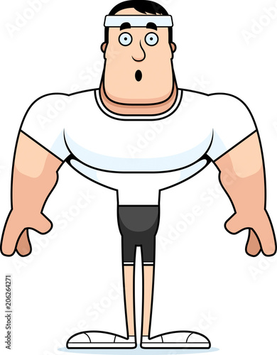 Cartoon Surprised Fitness Man