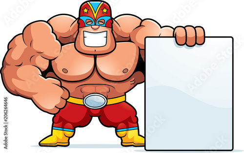 Cartoon Luchador Sign