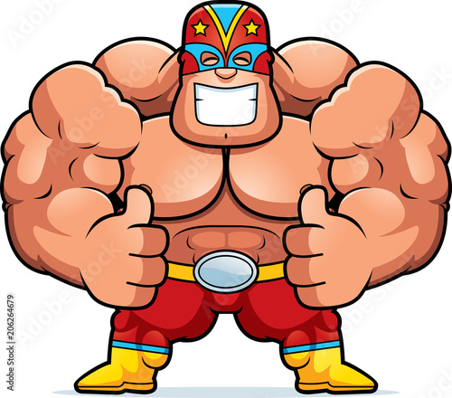 Cartoon Luchador Thumbs Up