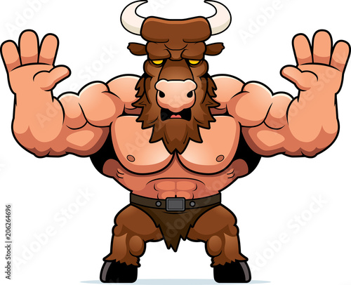 Cartoon Minotaur Scared