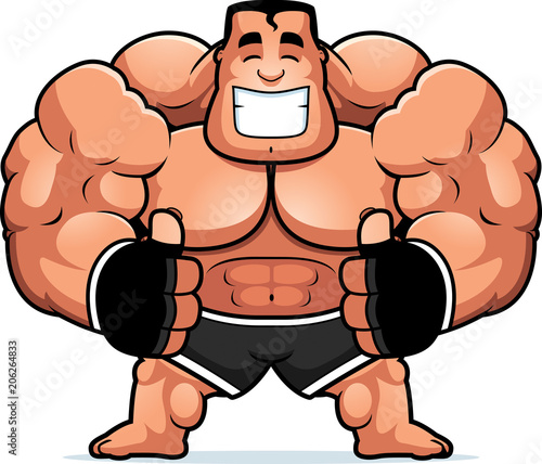 Cartoon MMA Fighter Thumbs Up