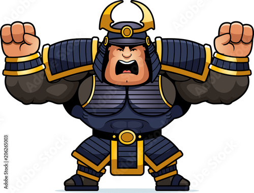 Cartoon Samurai Angry