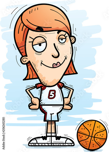 Confident Cartoon Basketball Player