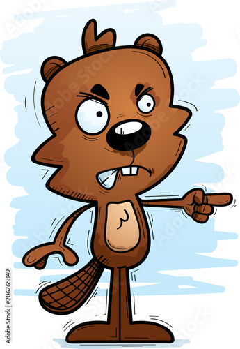 Angry Cartoon Male Beaver
