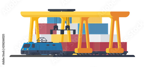 Locomotive for transportation goods by railway.