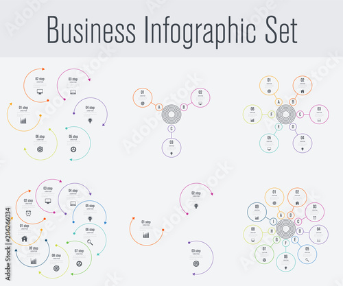 Set with infographics