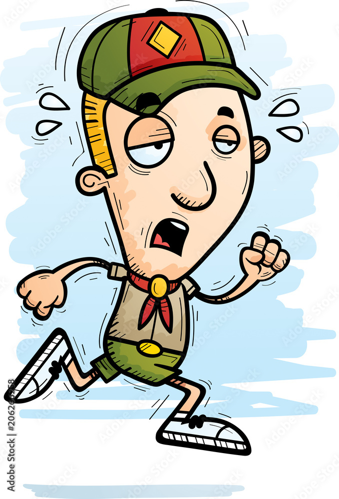 Exhausted Cartoon Boy Scout Exhausted Cartoon Boy Scout