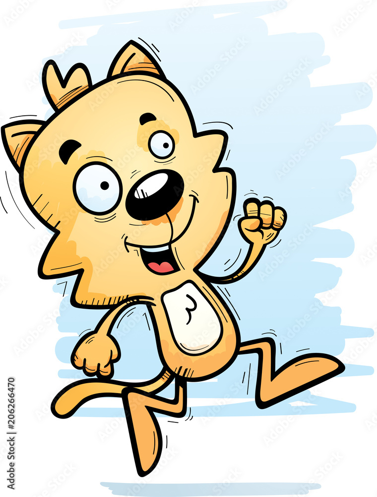 Cartoon Male Cat Running Cartoon Male Cat Running