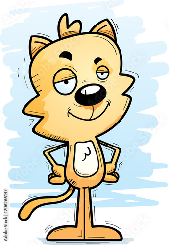 Confident Cartoon Male Cat