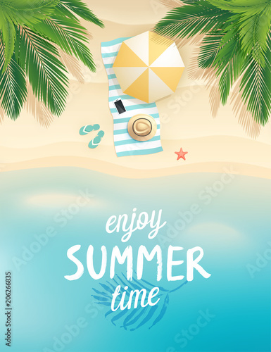 Tropical beach poster.