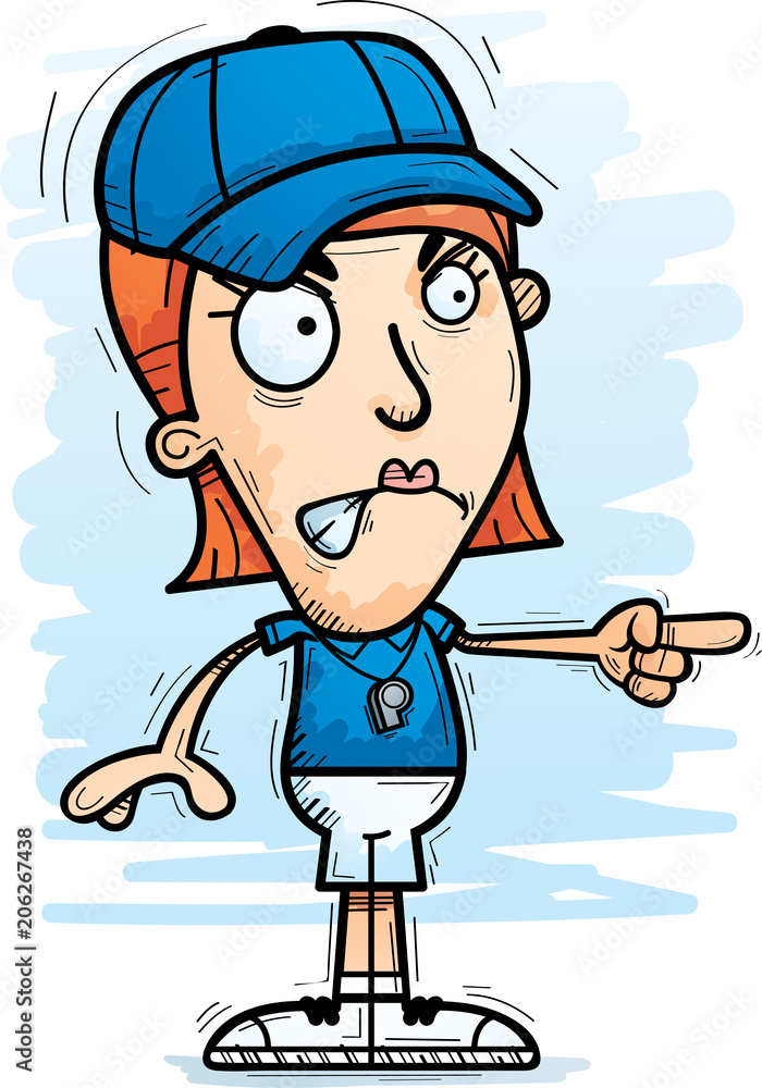 Angry Cartoon Woman Coach Angry Cartoon Woman Coach