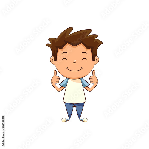 Happy child thumbs up