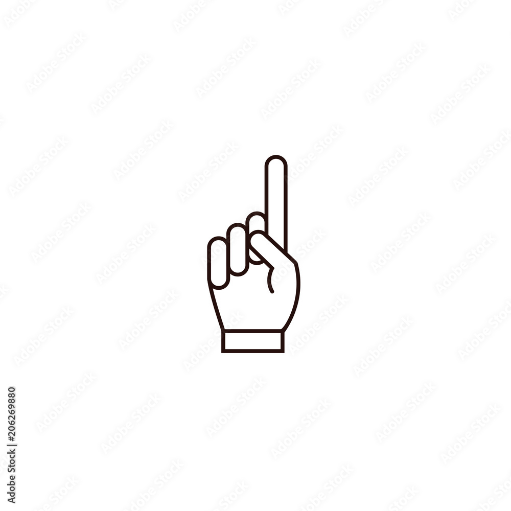 Finger point line icon on isolated background. Hand gesture with pointing finger in thin linear design. Finger point line icon on isolated background. Hand gesture with pointing finger in thin linear design.