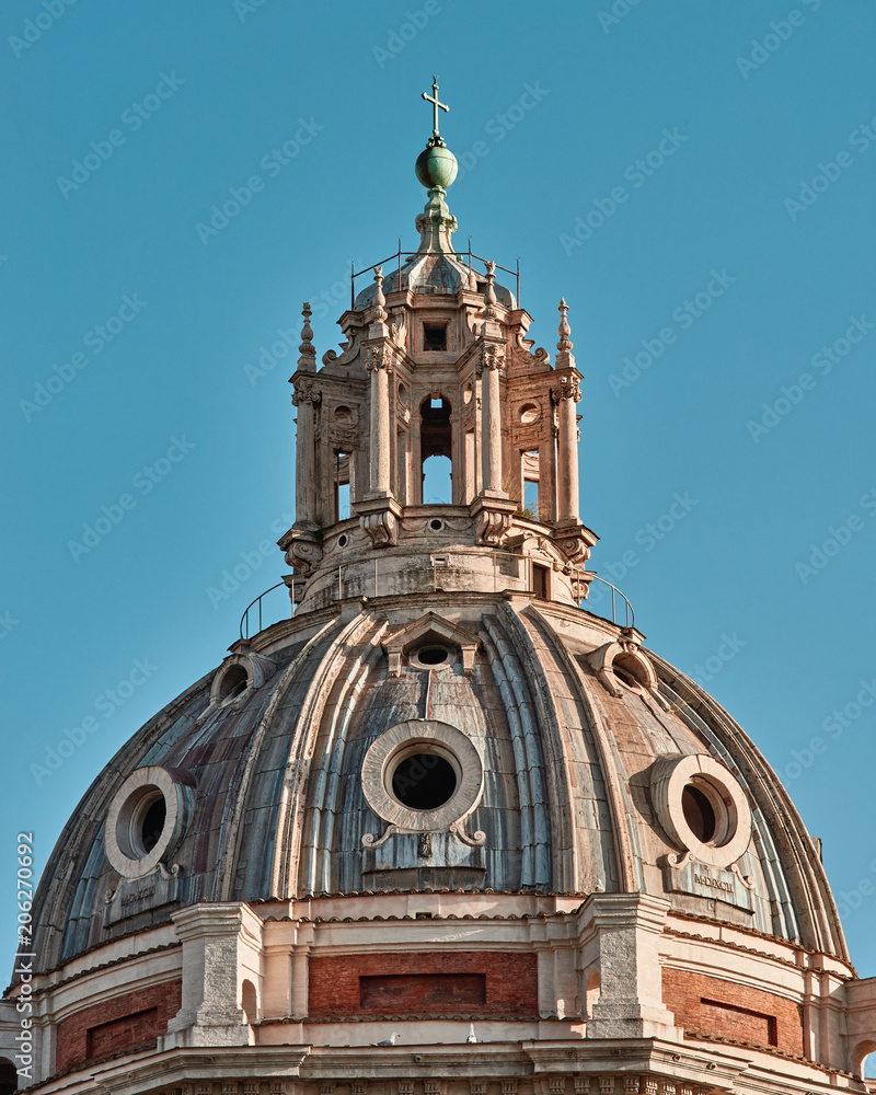 Rome, dome detail of a church