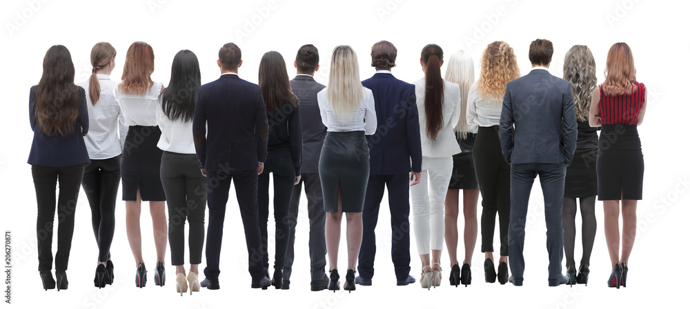 Back view group of business people. Rear view. Isolated over white background. Back view group of business people. Rear view. Isolated over white background.