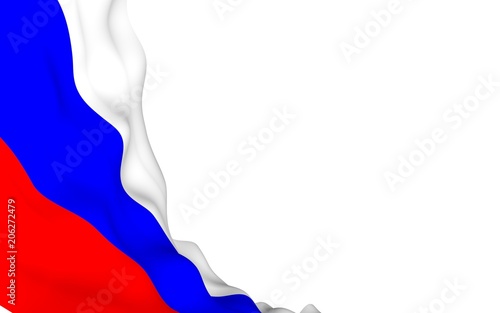 Waving flag of the Russian Federation. The National. State symbol of the Russian