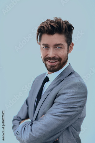 Portrait of a handsome man smiling, isolated on white © ASDF