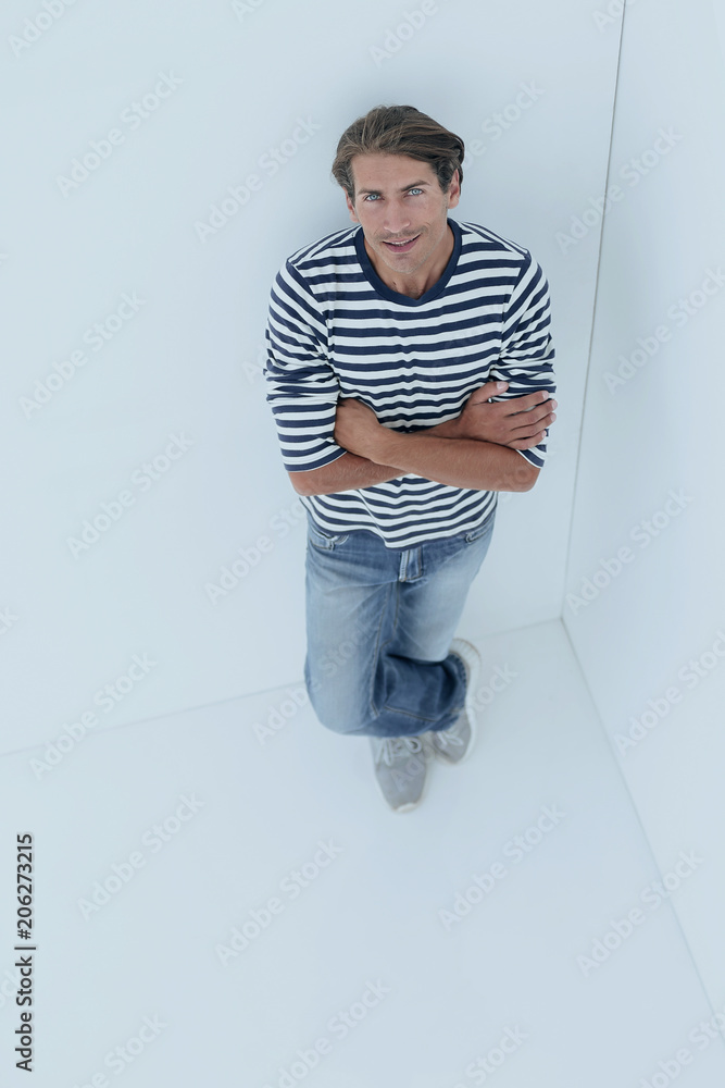 view from the top.confident young man view from the top.confident young man
