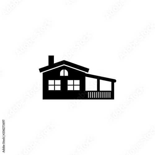 house with veranda icon. Element of travel icon for mobile concept and web apps. Thin line house with veranda icon can be used for web and mobile. Premium icon