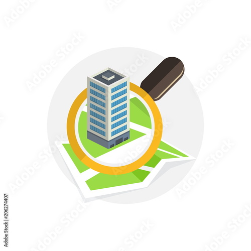 Location Icon. Search Concept. Flat Design.