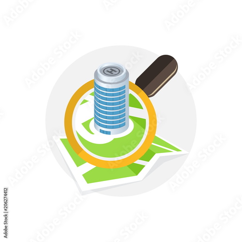 Location Icon. Search Concept. Flat Design.